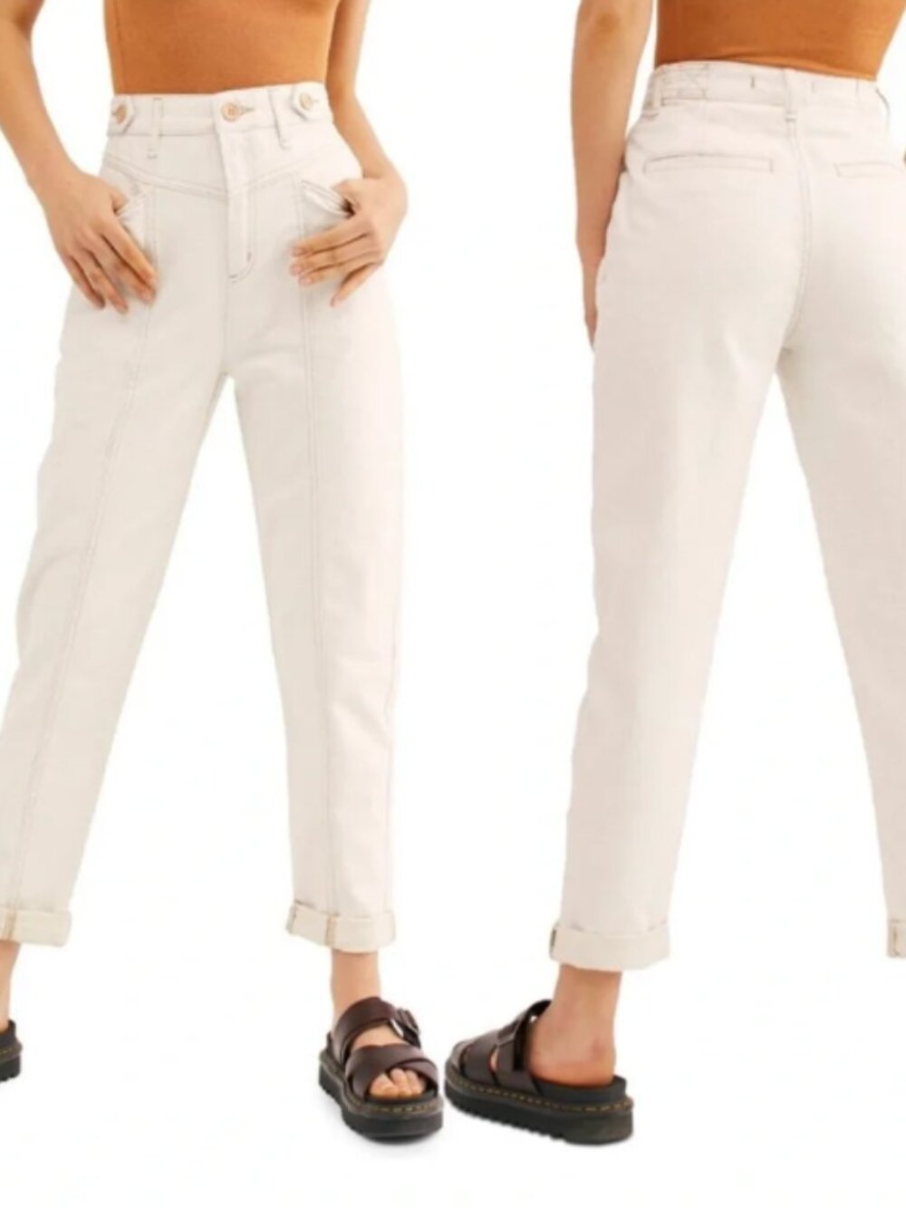 We The Free High-Rise Cream Tapered Jeans